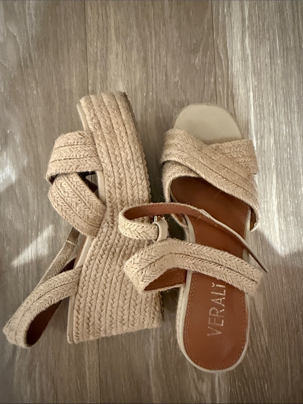 Neutral Woven Platform heels - Beige - Picture 1 of 1